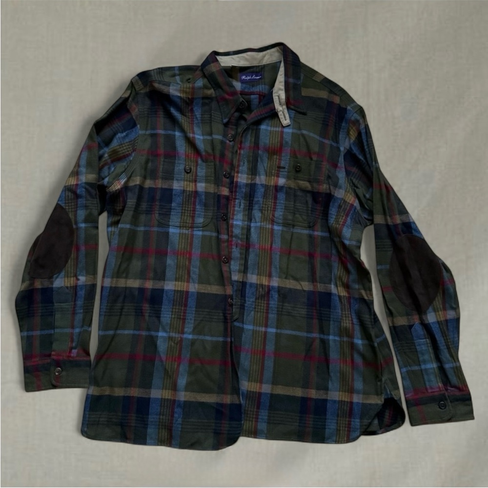 Ralph Lauren purple label Plaid flannel button down long sleeve Shirt
